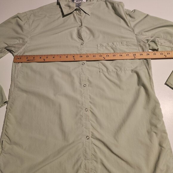 Coolibar Shirt Long Sleeve Snap Front UPF 50+ Nylon Lt Green Womens Small - Picture 11 of 14